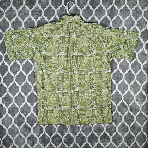 Tropical Green Patterned Casual Button Down Shirt - Picture 4 of 8